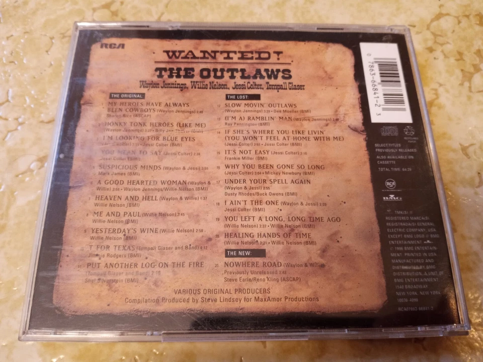 Wanted: The Outlaws; 20th Anniversary by Jennings, Nelson, Colter, Glaser 1996 Foto 2 de 4