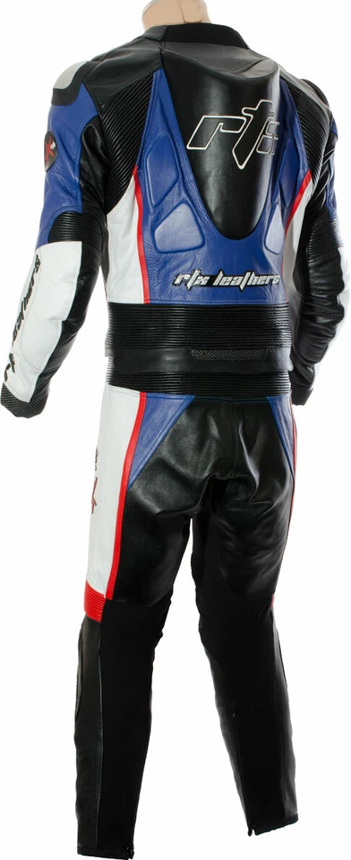 GP Tech Blue Track Racer LEATHER Motorcycle 2 Pc Biker Suit LARGE 42" EU 52 UKFD - Image 2 of 4