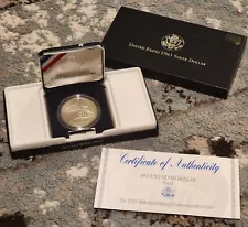 1991 S Proof USO Silver Dollar US Mint Commemorative $1 Coin with Box and COA