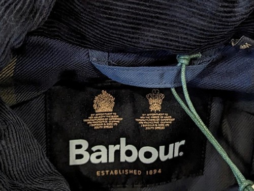 $380 Mens Barbour Quilted Long Puffer Jacket Navy Medium - Picture 5 of 6