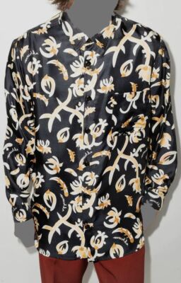 $626 Nanushka Men's Black Bodil Long Sleeved Shirt Size M