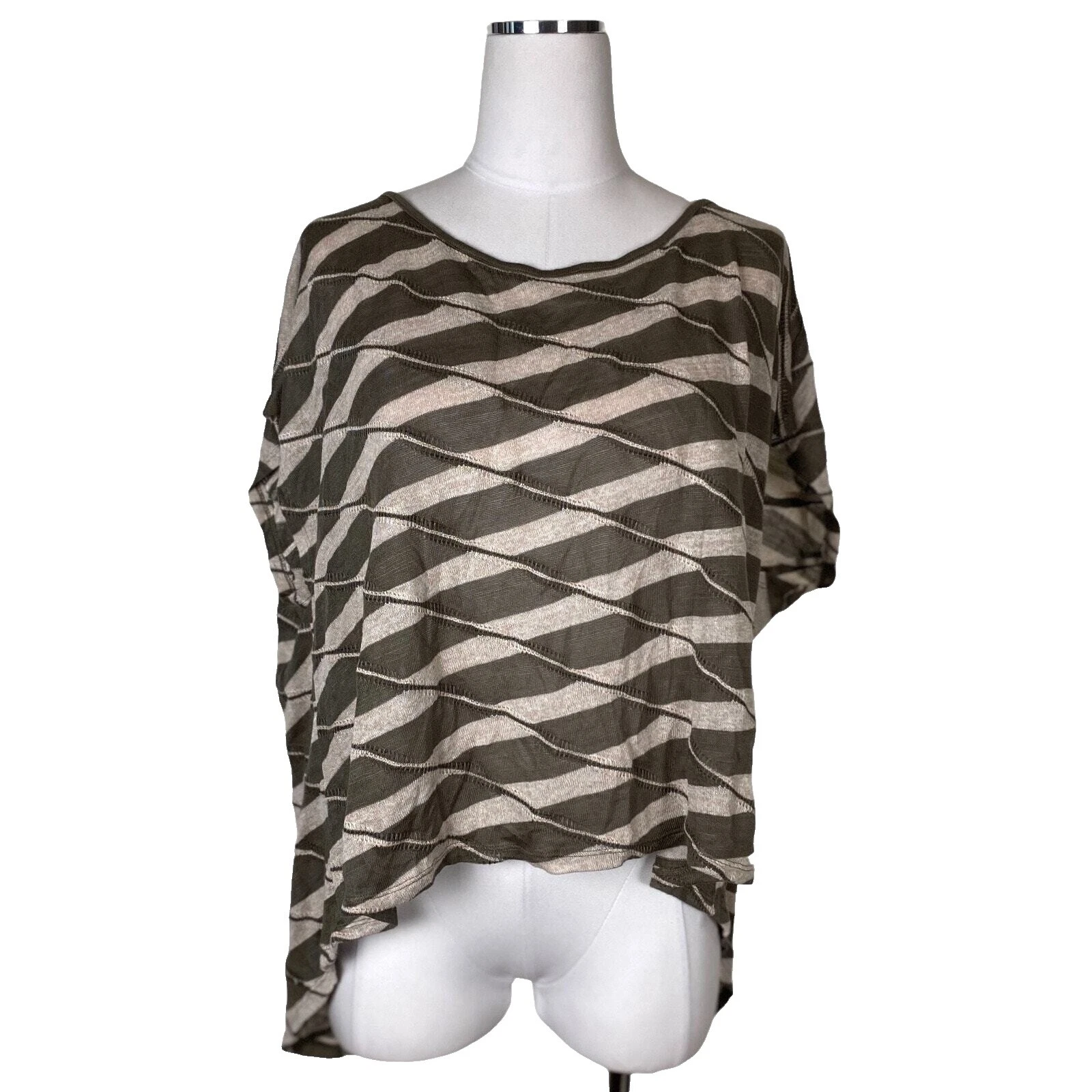 Blusas femininas listradas casuais de poliéster Lane Bryant