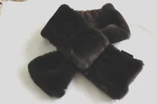 Faux Fur Brown Scarf Wrap Neck Warmer Pull Through Loop Fleece Winter Wear