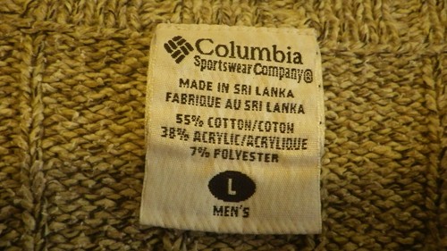 Columbia Men's Pullover Sweater Sweatshirt Grey Size Large Cotton/Acrylic Blend - Picture 5 of 9