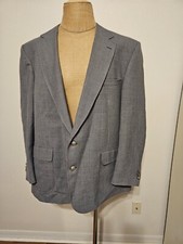 STAFFORD, MEN'S GRAY WOOL 2 BUTTON LONG SLEEVED BLAZER, SIZE 50L