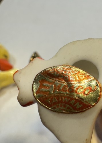 Suzy’s Zoo Candle Climbers Angelo Pulcino/Anatra Coppia di Candele Portacandele Porcellana Vintage - Foto 6 di 9