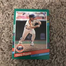 1991 MLB Donruss Craig Biggio #595 Base Card - Pulled From Sealed Set