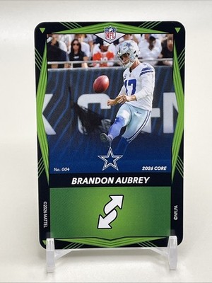 2026 Uno Elite NFL Core Brandon Aubrey Green Base #004 Dallas Cowboys