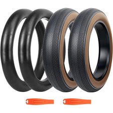 2 Pack Fat Bike Tyre 20 X 4.0 For E-bike Tire With 20 Bike Tubes 20x4.0brown