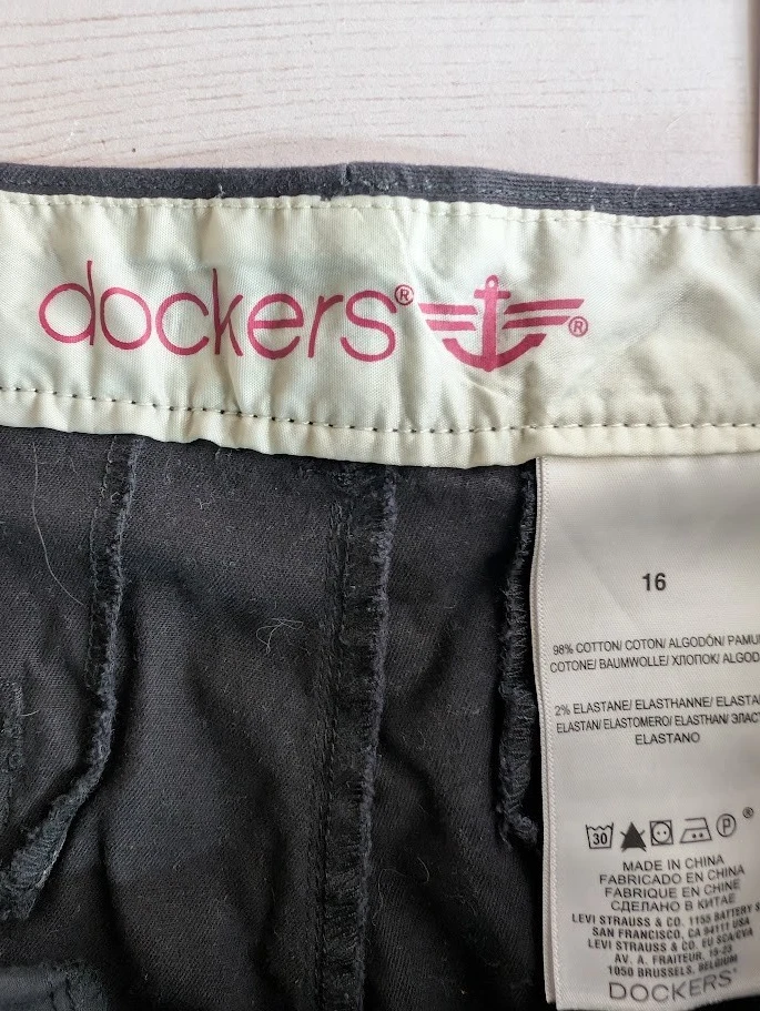 Женские повседневные летние шорты для улицы Dockers размер 16 черные - Изображение 2 из 4