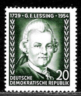 HICK GIRL-MINT GERMAN  D.D.R.  SC#205  GOTTHOLD  E.  LESSING       X4477 — photo 1
