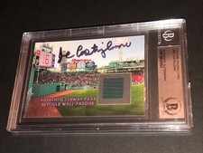 Beckett Autographed Joe Castiglione Custom Card W/ Fenway Park Wall Pad 052