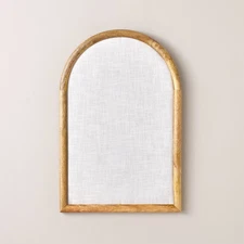 Hearth & Hand Magnolia Bulletin Board Arched Wood Frame Fabric Surface 16"x24"