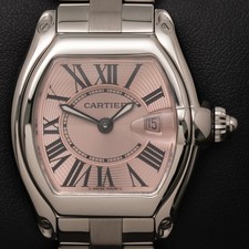 Cartier Roadster 31mm Salmon Roman Dial Watch Steel 2675