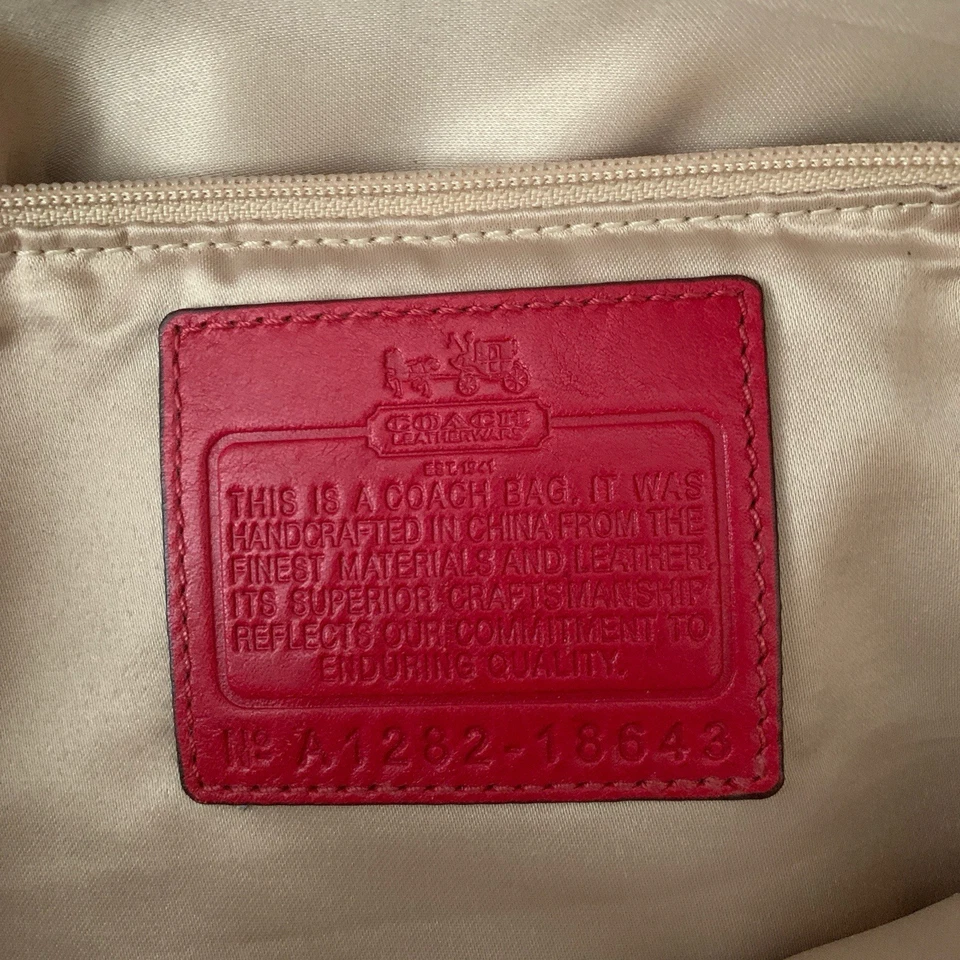 Cartera Lindsey Coach Madison de cuero recogido - roja Foto 3 de 3