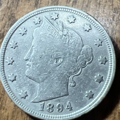 Rare 1894 Liberty V cents 5 Cents Great Details HIGH GRADE