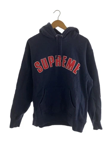 Felpa Supreme con cappuccio M cotone navy usata