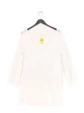 Heidi Klein Women's Top L White 100% Other Long Sleeve V-Neck Tunic