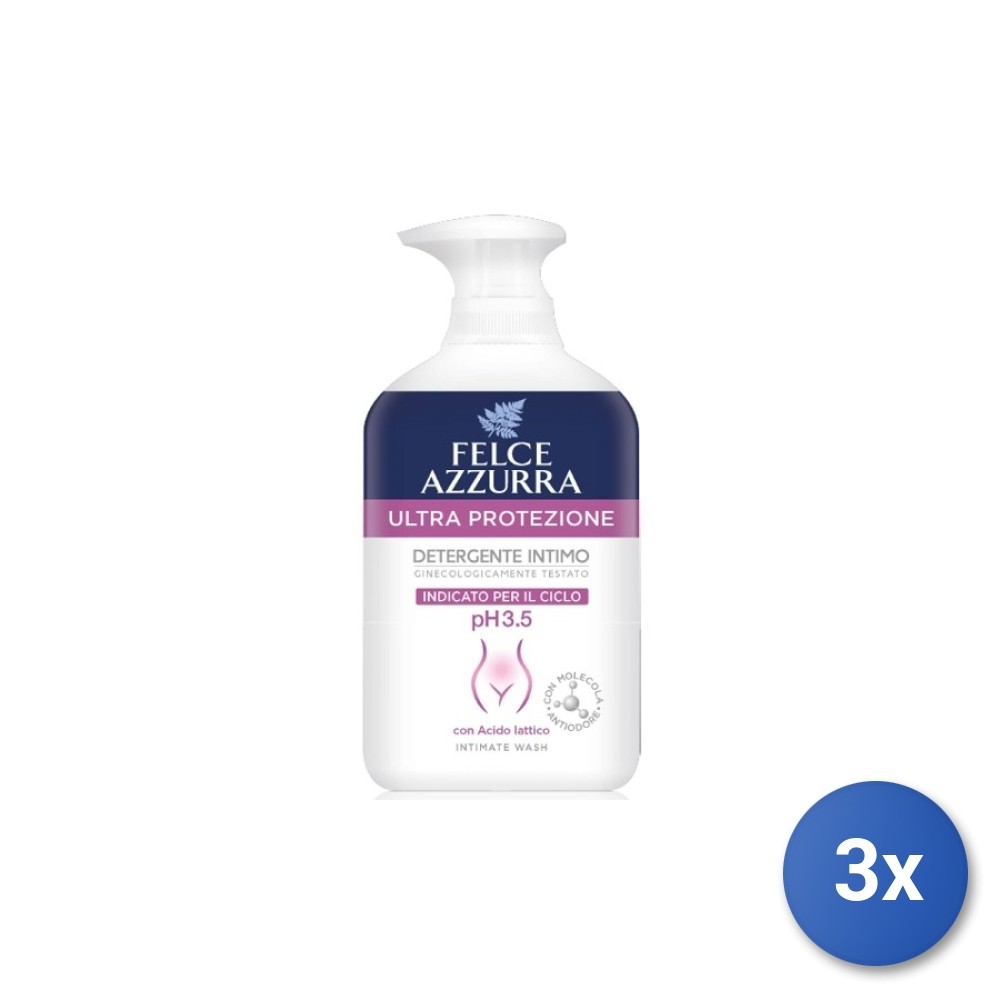 3X Felce Azzurra Ultra Protection Intimate Cleanser 250Ml