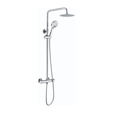 Image of RAK Origin Thermostatic Round Bar Mixer Shower Shower Kit + Fixed Head Chrome