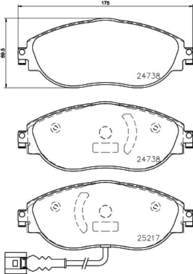 Bremsbelagsatz, Scheibenbremse P 85 144X Brembo FüR Audi VW Seat-image