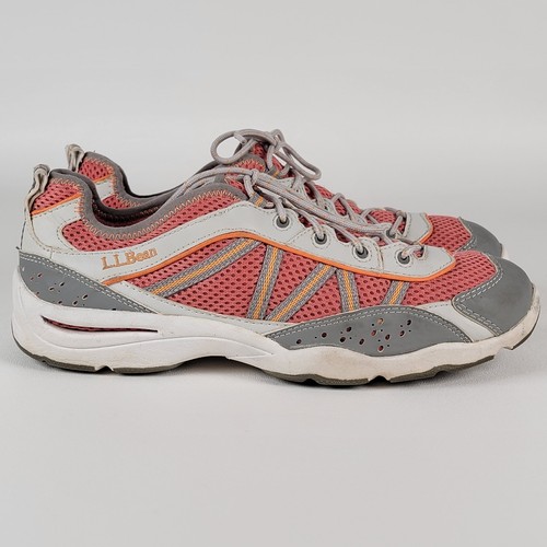 LL BEAN Women's 8 Athletic Mesh Water Running Sneakers Shoes Pink Gray