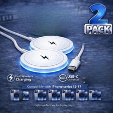 2 PACK Magnetic Wireless FAST Charger For Magsafe iPhone 17 16 15 14 Pro Max