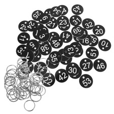 50 Pcs Plastic Numbered Key Tags With Key For Travel Baggage Suitcases