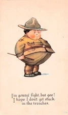 Charles Twelvetrees WWII chubby boy soldier Military Army Vtg Postcard I49