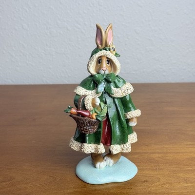 Donna Little's Enesco Bunny w Basket of Vegetables Figurine Easter Resin T72