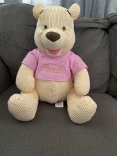 Winnie The Pooh 12  Striped Searsucker Disney Plush Stuffed Animal  Rare 