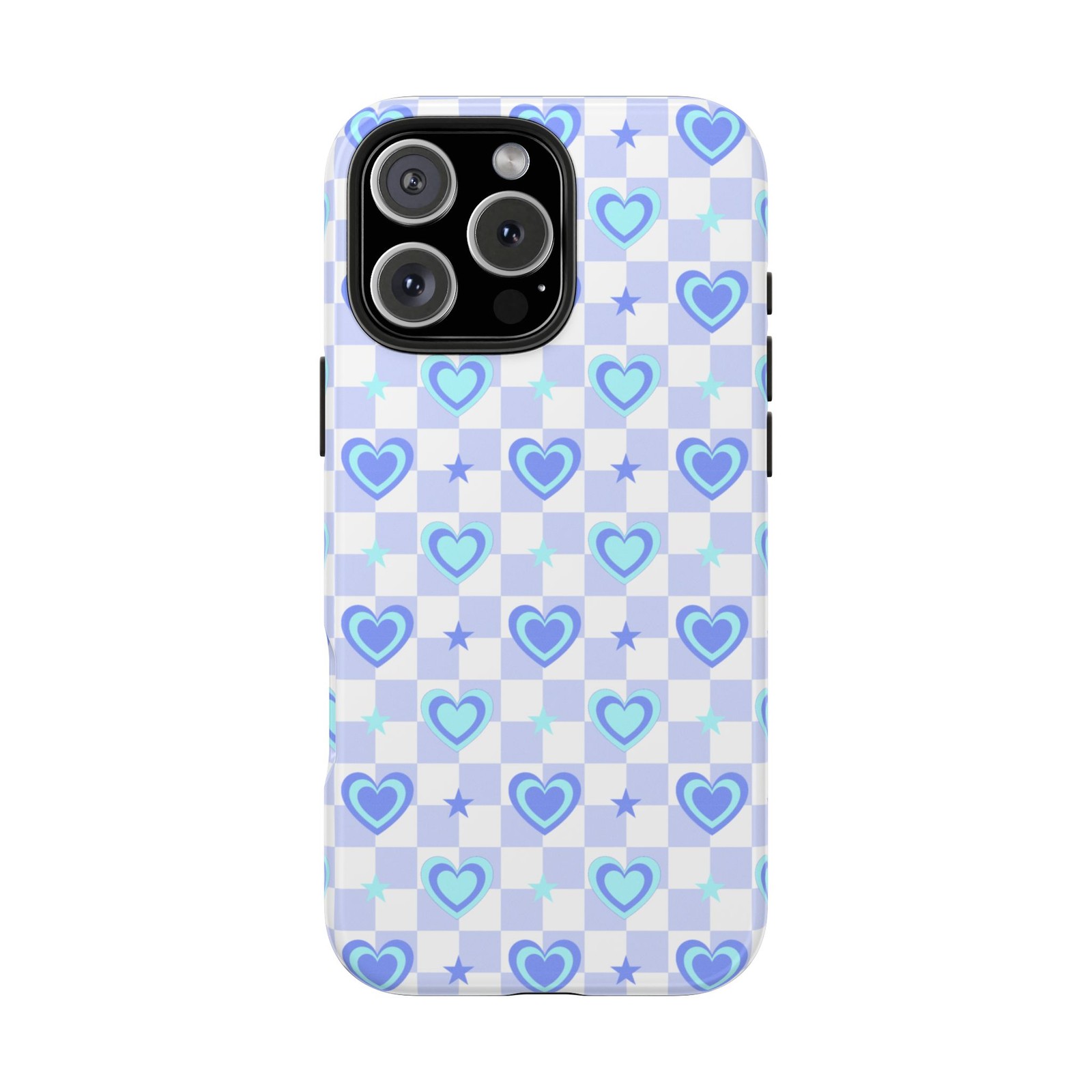 Blue Heart Checkerboard Phone Case | Tough Phone Case