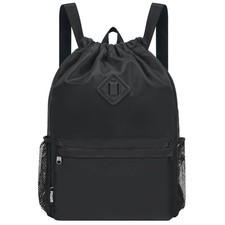 Drawstring Backpack with Shoe Compartment, Sports Gym Bag