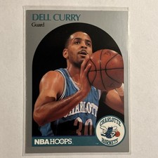 NBA Hoops 1990-91 Dell Curry #52 Charlotte Hornets Base Set Basketball Card