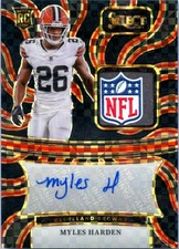 MYLES HARDEN RC 2024 PANINI SELECT BLACK PRIZM NFL SHIELD ROOKIE PATCH AUTO 1/1