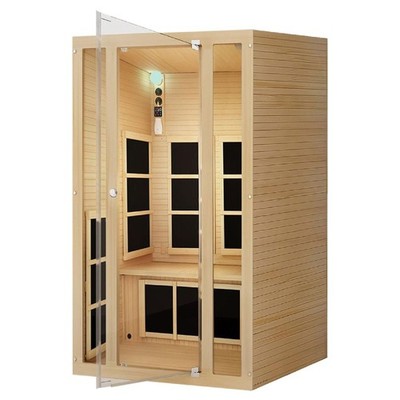 JNH Lifestyles Joyous 2 Person Indoor Home Infrared Sauna w/ Chromotherapy Light