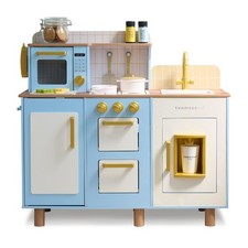 Teamson Kids Little Chef Hampton Wooden Play Kitchen with Ice Dispenser  Sink