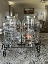 Yorkshire Glassware Double Drink Dispenser Set w/ Stand & Infusers