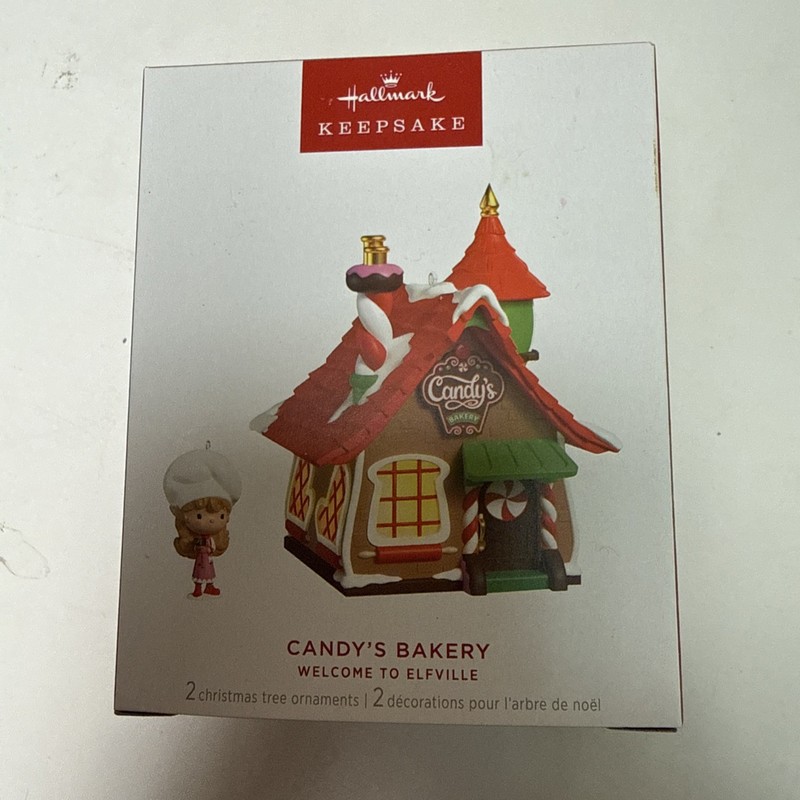 Hallmark Keepsake 2025 Candy's Bakery Welcome to Elfville set of 2 Ornaments