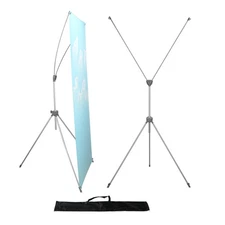 YDisplay X Banner Stand Adjustable Fit Banner Size from 23"X63" to 32"X78" Po...