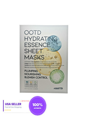#OOTD Hydrating Essence Sheet Mask 30 Pack Korean Skincare Moisturizing Bulk Set