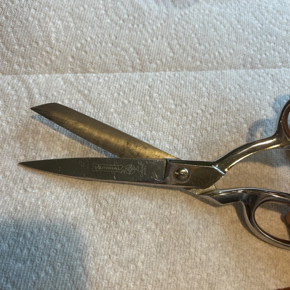 Vintage Mundial 406-8 Steel Long Scissors Tailor & Dressmaker Shears 8" Silver - Image 2 of 4
