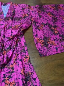 [NEW] Aubade - Short Kimono Robe - Tie Front - Pink Floral -  Loungewear