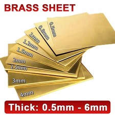 Thin Brass Sheet Metal Plate Thick 0.5/0.8/1/1.2/1.5/2mm-6mm Jewellery Making