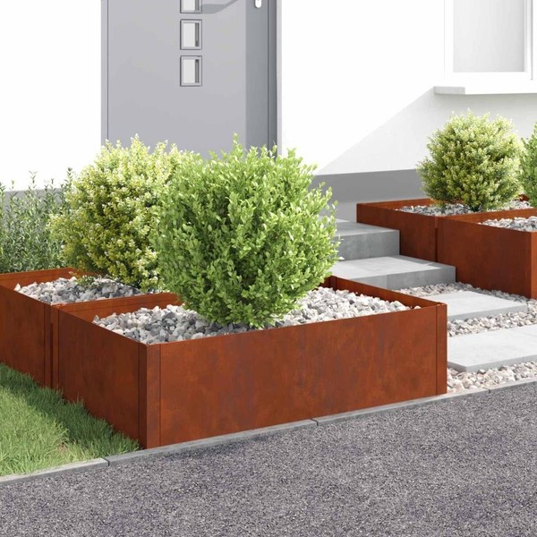 Raseneinfassung 100 X 60 X 35 Cm Stahl Rostig-image