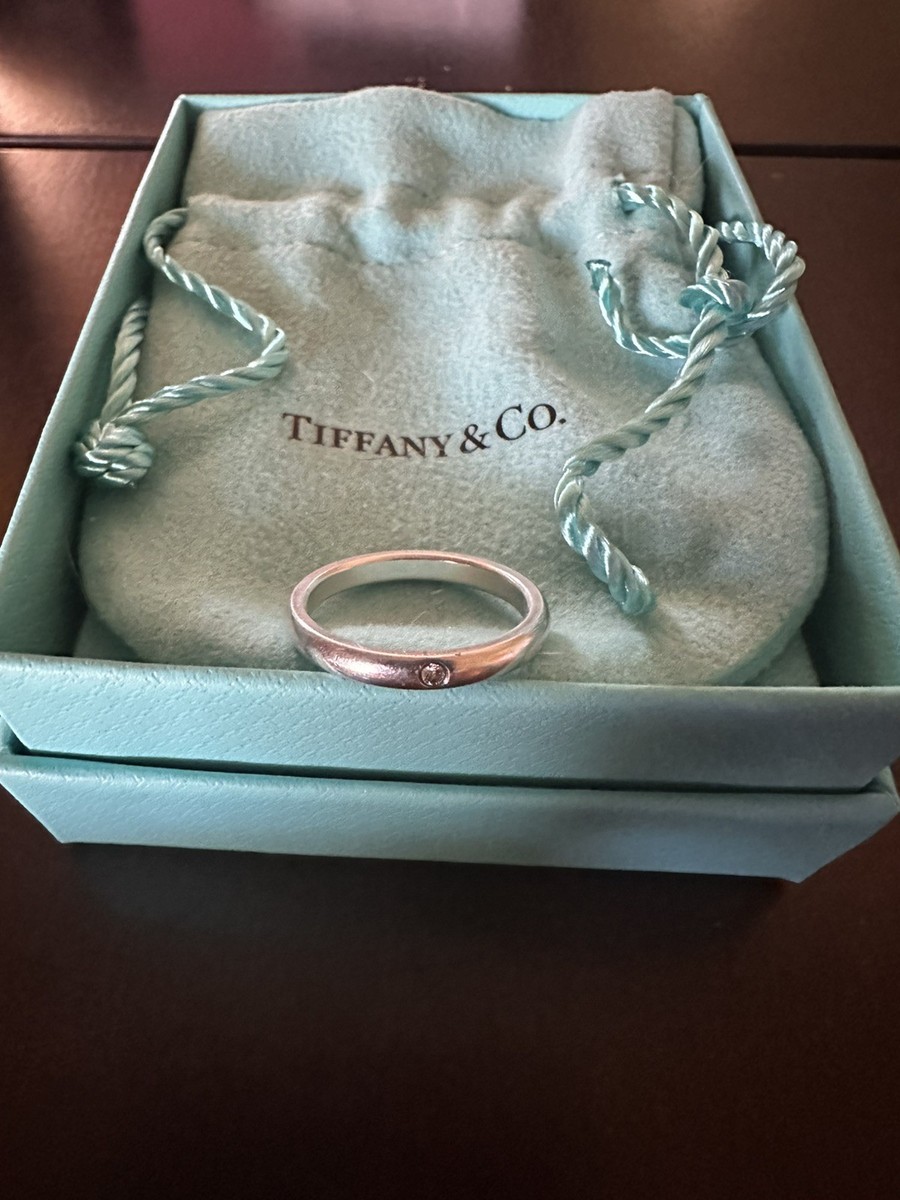 Tiffany & Co. Ring Elsa Peretti Stacking Band 1P Diamond SV 925