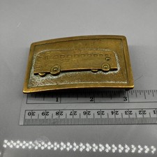 Vintage Brass Bus Belt Buckle Western Style USA Made Bus Driver