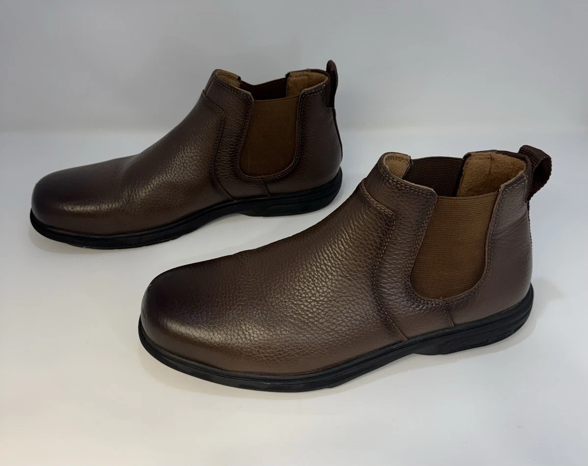 Florsheim Leather Work Loedin Steel Toe Dress Slip-on Boot Brown Mens 8.5 Wide Florsheim Work Loedin Men main image 3
