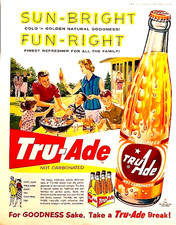 TRU-ADE ORANGE SODA POP&mdash;BACKYARD FAMILY FUN&mdash;ORIGINAL 1960 PRINT AD&mdash;10" x 13"