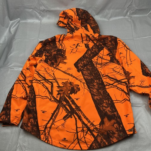 Mossy Oak Mens Hoodie Jacket Medium Blaze Break Camo Orange Black Hunting - Picture 10 of 10